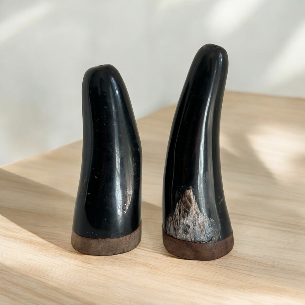 Horn + Wood Salt & Pepper Shakers Western Gothic Decor